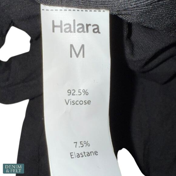 Halara Black V-Neck Long Sleeve Puff Sleeve Work Bodysuit Size Medium NEW - Picture 11 of 11